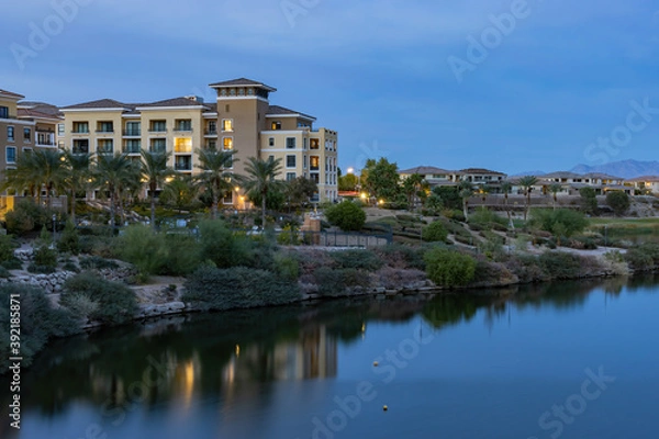 Obraz Night view of the beautiful Lake Las Vegas area