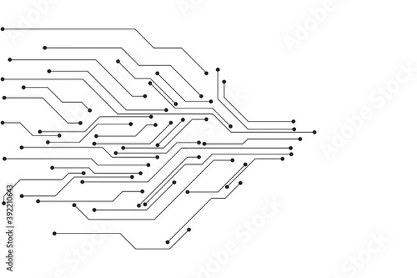 Fototapeta Abstract futuristic circuit board Illustration, Circuit board with various technology elements. Circuit board pattern for technology background. Vector illustration
