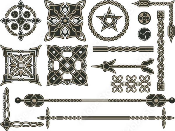 Obraz Celtic traditional elements for design in a vector