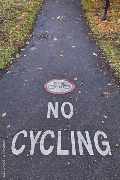 Obraz photography of no cycling sign