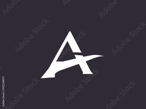 Fototapeta A letter logo eps format by adobe illustrator cc 2020.  