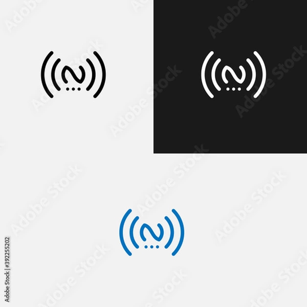 Obraz N signal logo design vector sign
