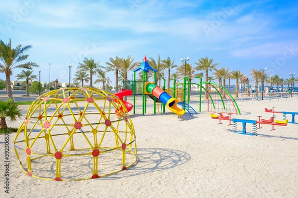 Obraz Bahrain outdoor park for children is empty due to corona  