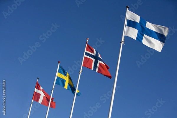Obraz Flagi skandynawskie