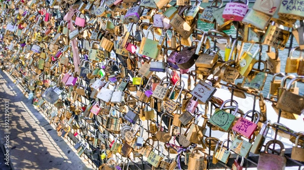 Obraz padlocks on the bridge