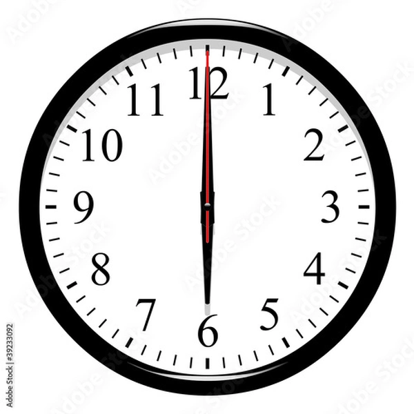 Fototapeta Horloge - 6 heure précise