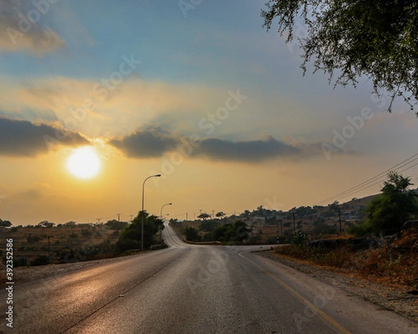 Obraz road in the sunset