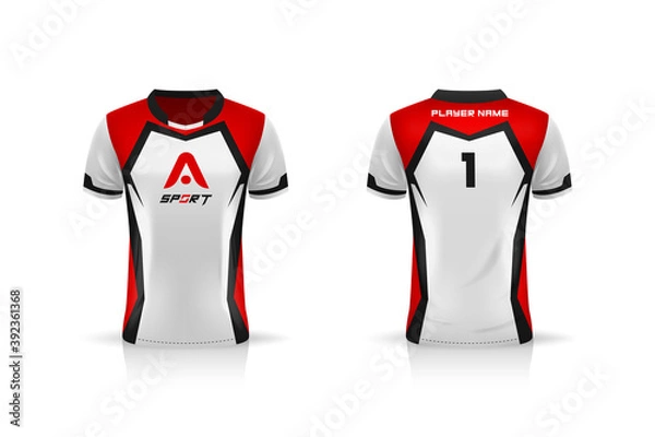 Obraz Specification Soccer Sport , Esport Gaming T Shirt Jersey template. mock up uniform . Vector Illustration design
