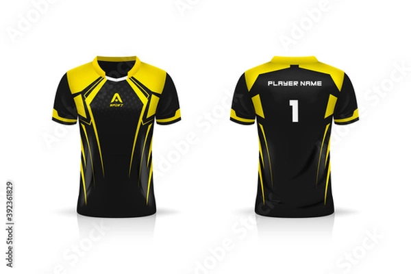 Obraz Specification Soccer Sport mockup , Esports Gaming T Shirt Jersey template. mock up uniform . Vector Illustration design
