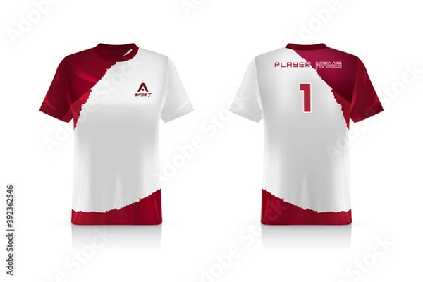 Obraz Specification Soccer Sport mockup , Esports Gaming T Shirt Jersey template. mock up uniform . Vector Illustration design