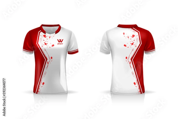 Fototapeta Specification Soccer Sport , Esport Gaming T Shirt Jersey template. mock up uniform . Vector Illustration design
