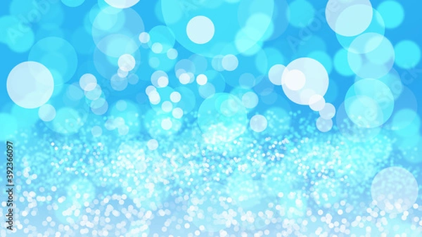 Fototapeta Abstract blue bokeh sea and sky cooling light beautiful design background.