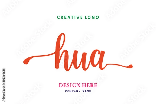 Fototapeta HUA lettering logo is simple, easy to understand and authoritative