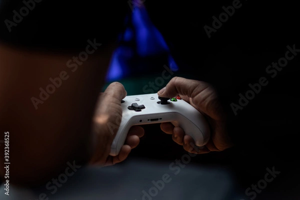 Obraz Different hands activities. Gamer Playing