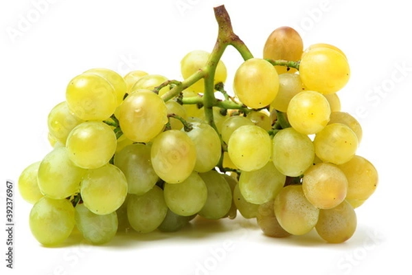 Fototapeta Green grapes on white background