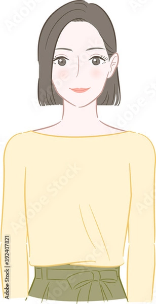 Fototapeta オフィスカジュアルを着た笑顔の女性のイラスト