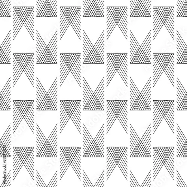 Obraz Vector monochrome geometric background. black and white pattern from geometric elements. Repeating parts of the pattern.
