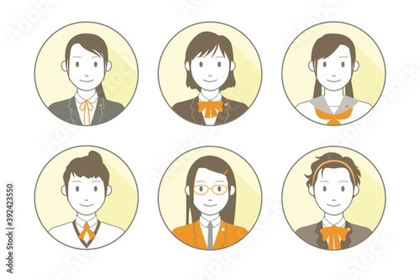 Fototapeta 女子高生のラインアイコン