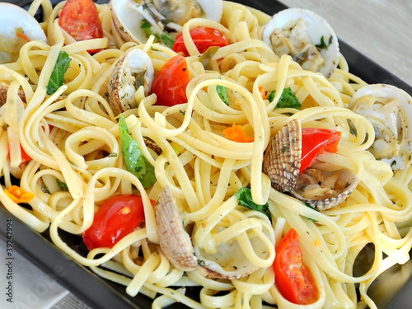 Obraz Seafood pasta closeup