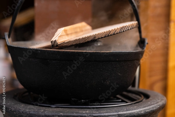 Obraz 鍋からあふれ出る湯気