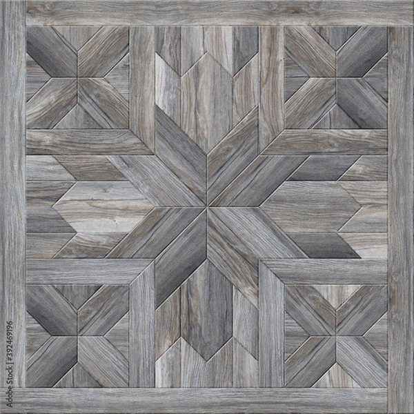 Fototapeta Parquet. Decorative floor tiles. Light gray wood pattern. Background texture