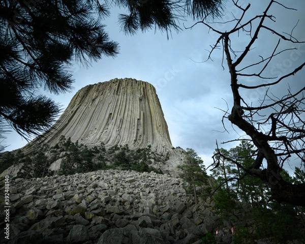 Fototapeta Devils Tower, Wyoming with dramatic clouds