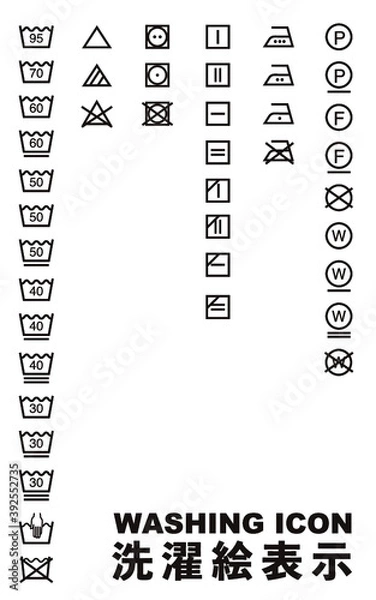 Obraz 洗濯絵表示　WASHING ICON