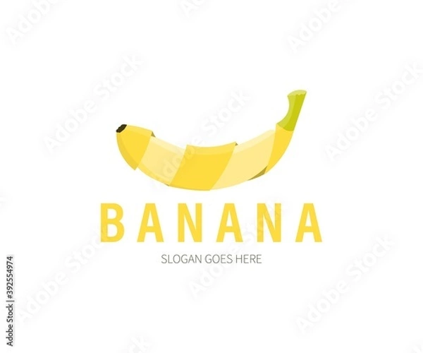 Fototapeta Banana Peel Logo Concept. Vector Design Illustration. Symbol and Icon Vector Template.