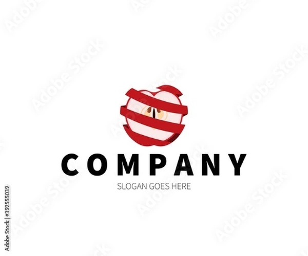 Obraz Apple Peel Logo Concept. Vector Design Illustration. Symbol and Icon Vector Template.
