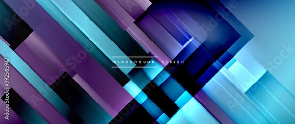 Fototapeta Dynamic lines on fluid color gradient. Trendy geometric abstract background for your text, logo or graphics