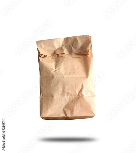 Fototapeta paper bag isolated on white background