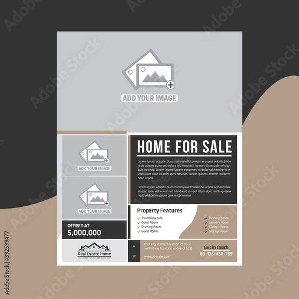 Obraz Real Estate Flyer Template design fully Editable
