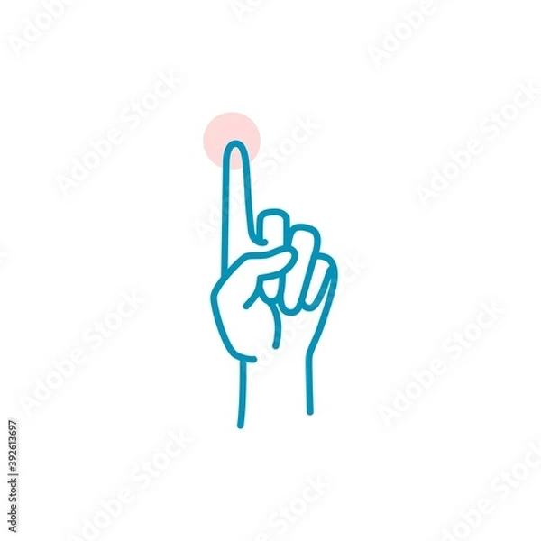 Fototapeta Click select, press. Color lines vector illustration.