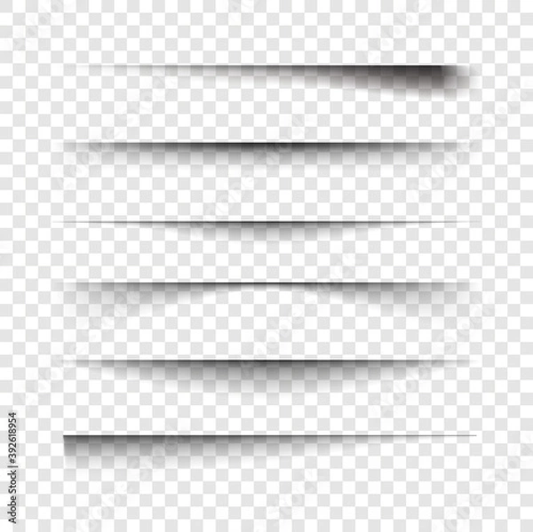 Obraz Realistic shadow. Shadow effect on transparent background. Web banner. Element for advertising and promotional message isolated on background. Vector
