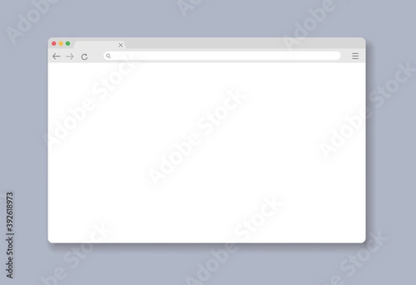 Fototapeta Simple Browser window on grey back ground. Vector