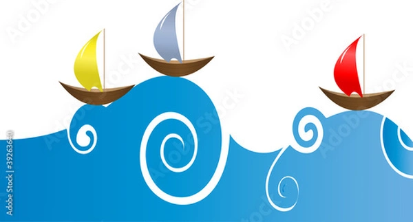 Obraz boats on the waves