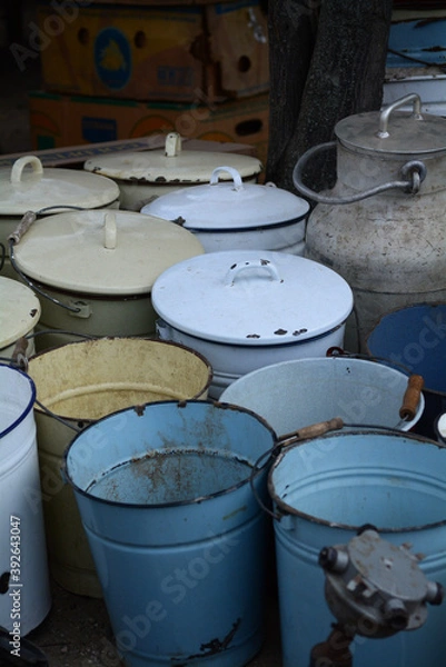 Fototapeta Old buckets