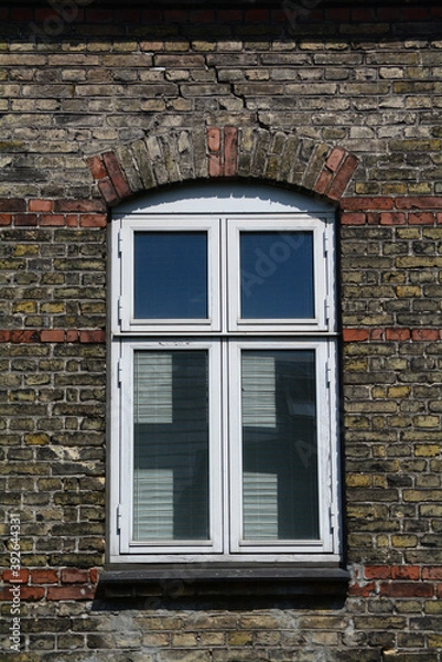 Fototapeta Old window and brickwork