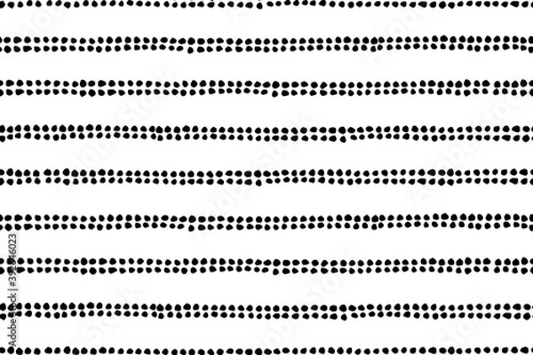 Obraz Hand drawn seamless dot pattern. Dry brush and rough edges ink illustration. Abstract vector background. Swatch in the panel