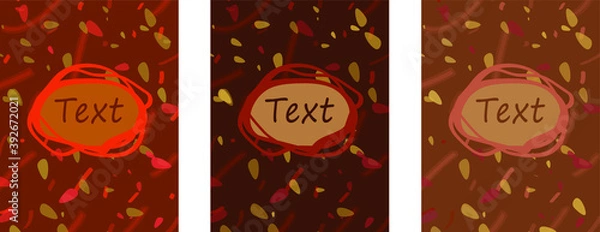 Fototapeta Abstract sweet brown background. Chocolate style. Vector set of abstract creative backgrounds in trendy style with copy space for text. Design templates for social media