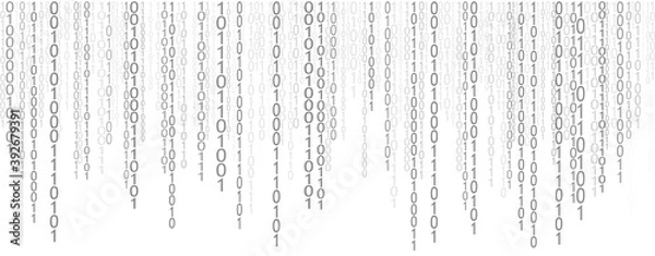 Fototapeta white matrix of zeros and ones. Binary computer code. Abstract digital background. Vector Illustration.