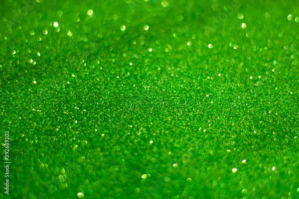 Obraz Celebration background,  perfect for Christmas or New Year,  green glitter, selective focus