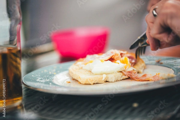 Fototapeta Bacon and eggs