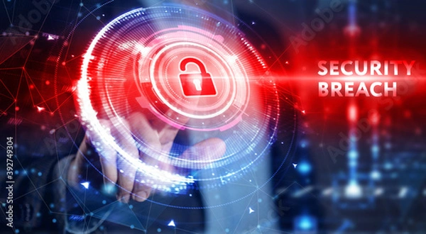 Fototapeta Cyber security data protection business technology privacy concept. Security breach