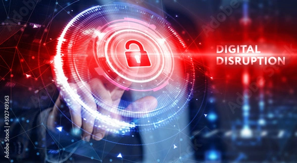 Fototapeta Cyber security data protection business technology privacy concept. Digital disruption