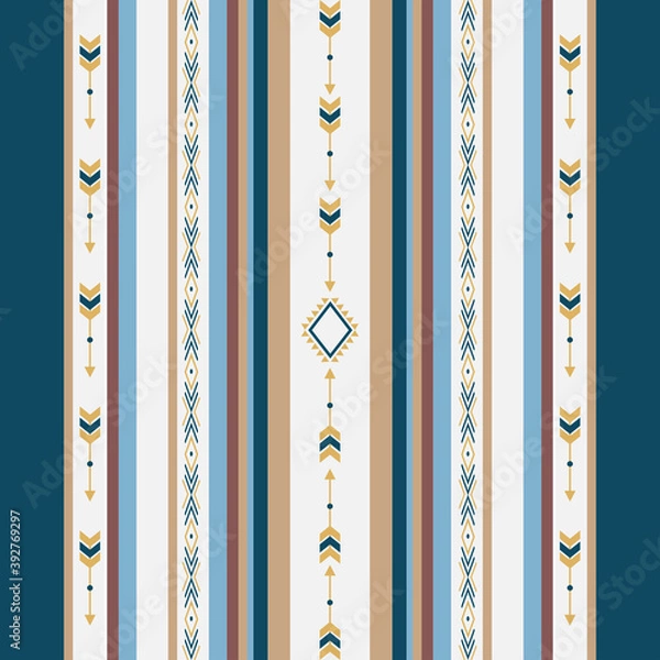 Fototapeta Seamless ethnic pattern with geometric shapes