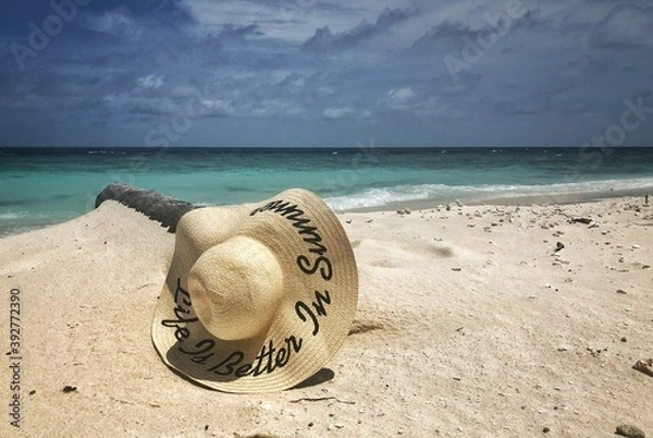 Fototapeta hat on the beach