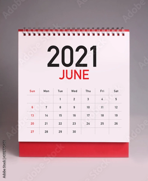 Fototapeta Simple desk calendar 2021 - June