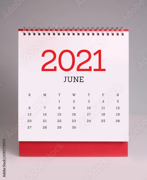 Fototapeta Simple desk calendar 2021 - June