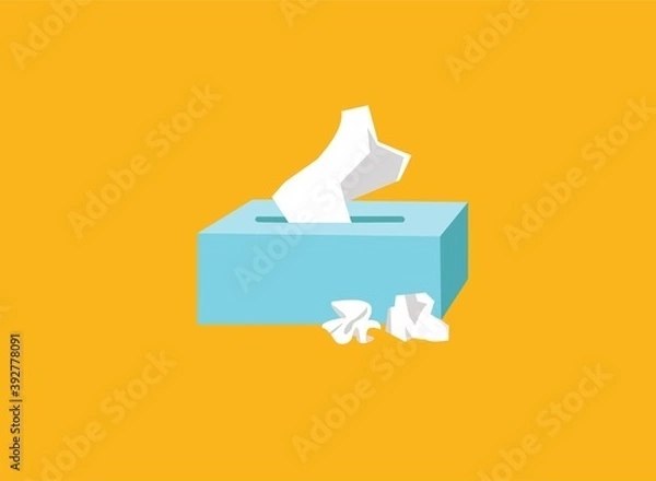 Obraz Vector of tissue box on orange background